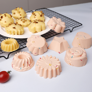 Nouvel ensemble de moules en silicone écologiques 9 pièces <span class=keywords><strong>pour</strong></span> muffins/gâteaux/tartes/puddings, certifié CE, compatible micro-ondes et four, emballé - Product Image 5