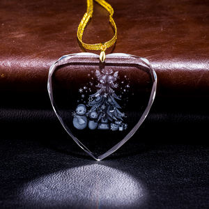 2025 liontin kaca kristal gantung pohon Natal, ornamen liontin kaca kristal bentuk hati - Product Image 2