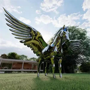 Estatua <span class=keywords><strong>de</strong></span> Metal <span class=keywords><strong>de</strong></span> <span class=keywords><strong>PEGASO</strong></span> <span class=keywords><strong>de</strong></span> acero inoxidable para exteriores, <span class=keywords><strong>escultura</strong></span> abstracta <span class=keywords><strong>de</strong></span> gran tamaño para jardín, estatua <span class=keywords><strong>de</strong></span> caballo en venta - Product Image 5