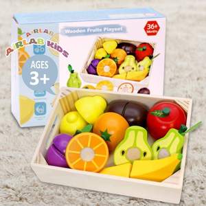 Divertente taglio cibo frutta verdura giocattoli fingere cibo gioco Set ragazze ragazzi in legno educativi giocattoli da cucina per bambini - Product Image 6