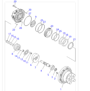 มอเตอร์ขับเคลื่อนพร้อมเกียร์สำหรับรถขุดโคมัตสึ PC27MR-2 PC30MR-2 PC30MR-3 PC35MR-2 PC35MR-3 รุ่น 22L-60-21101 - Product Image 3
