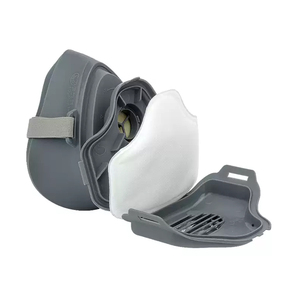 Powecom tái sử dụng chống bụi Mặt nạ có thể thay thế bộ lọc 2 lớp vật liệu cao su Silicone Miếng đệm mũi cho bụi khí độc hại bảo vệ - Product Image 3