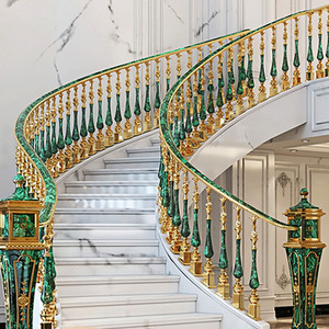 Barandilla <span class=keywords><strong>de</strong></span> Aluminio Artística para <span class=keywords><strong>Escaleras</strong></span>, Pasamanos Moderno Minimalista Tallado, Barandilla <span class=keywords><strong>de</strong></span> Aleación <span class=keywords><strong>de</strong></span> Aluminio para Interiores del Hogar, Barandilla <span class=keywords><strong>de</strong></span> Columna para Villa - Product Image 1