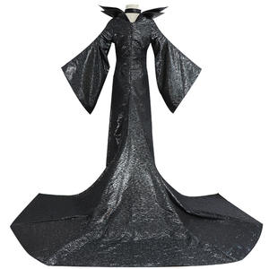 Disfraz de Personaje de Película de Juego de Rol de la Sirena Durmiente, Disfraz de Halloween de Tela de Poliéster con Vestido Largo Negro de <span class=keywords><strong>Madrina</strong></span> - Product Image 3