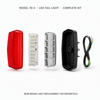 Feu arrière LED pour moto 70-4, feu stop universel, lentille rouge, remplacement pour moto tout-terrain et scooter