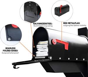 Buzón de metal bronce Montaje de poste Buzones estándar de acero galvanizado Buzón de periódico para exterior - Product Image 2