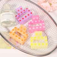 Pinza de Pelo Cuadrada Mini de Plástico de 5cm con Diseño Retro Pop Art, Estampado UV de Puntos de Gelatina Cristalina, Accesorio para Peinados Medios o Altos, Ideal para Fiestas