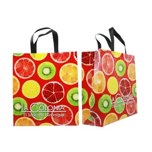 Custom Supermarkt Gerecycled Niet-Geweven Tas Promotionele Herbruikbare Doek Draagtassen Pp Gelamineerd Niet-Geweven Boodschappentas Met Logo