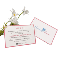 Carte-cadeau personnalisée avec bordure rose, carte de remerciement en papier de luxe avec code promotionnel pour les boutiques de marque