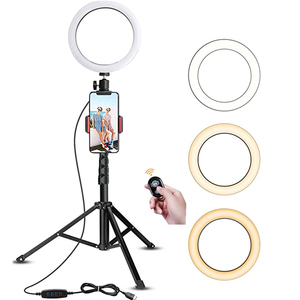 Anneau lumineux pour selfie de 10 pouces avec trépied et support pour téléphone portable pour <span class=keywords><strong>iPhone</strong></span> 12 Max 11, meilleur cadeau de Noël, lumière LED pour selfie - Product Image 4
