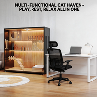 Villa pour chat multi-niveaux, maison de chat en bois de luxe, écologique, respirante, maison pour animaux de compagnie, cage pour chat améliorée pour petits animaux d'intérieur