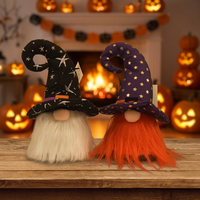 Décoration d'Halloween Boheng, artisanat en tissu, cadeaux de festival, poupées de Père Noël, figurines de sorcières, gnomes d'Halloween avec décorations d'araignées