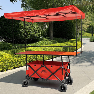 Carrito Plegable con <span class=keywords><strong>Mesa</strong></span> y Techo, Carrito de Comida Plegable TKA, Accesorios para Camping y Senderismo - Product Image 3