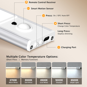 Undercabinet Puck Lights Battery <strong>Wireless</strong> Led Liner Light Rechargeable Bedside Touch <strong>Lamps</strong> for Table Top Jewelry case - Product Image 3