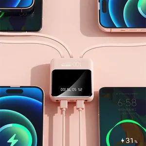 Miễn phí Mẫu 20000 mAh powerbanks 20000 mAh di động sạc 2 USB mini riêng Cáp dữ liệu ngân hàng điện cho tất cả các điện thoại - Product Image 2