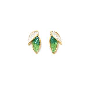 Boucles d'oreilles en cristal plaquées or PVD, acier inoxydable 316L, résistantes et durables - Product Image 1