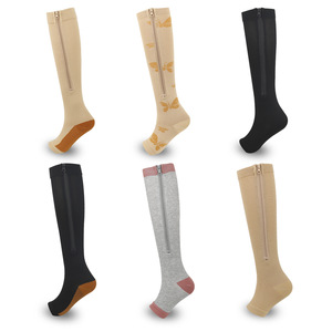 Chaussettes <span class=keywords><strong>de</strong></span> compression à fermeture éclair pour hommes et femmes, pour la course à pied, le <span class=keywords><strong>cyclisme</strong></span>, soutien musculaire gradué, récupération, respirantes, usage quotidien - Product Image 2