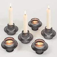 Lanternes romantiques en verre pour bougies chauffe-plat et coniques, pour l'aromathérapie, la décoration d'ambiance festive pour dîner et la décoration d'intérieur