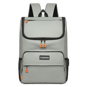 2026 Trending Gray Oxford Custom Student <b>Backpack</b> Laptop School Bag Polyester Zipper Stylish Travel Accessory for Men Women for - Product Image 1