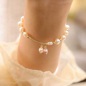 Pulsera de Perlas Naturales Estilo Barroco para Niñas, Elegante Brazalete de Cuentas - Product Image 4