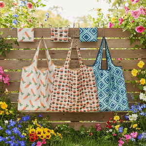 Sac fourre-tout pliable <span class=keywords><strong>en</strong></span> polyester écologique de taille moyenne, réutilisable, avec bandoulière, logo personnalisé et motif lettres, idéal pour les cadeaux - Product Image 1