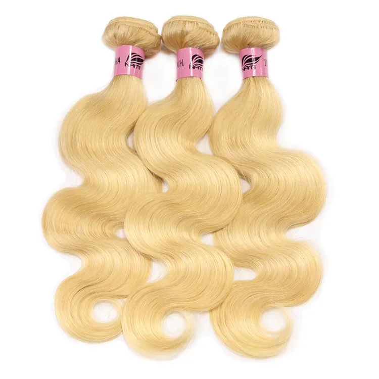 Bán buôn 613 nguyên liệu humain tóc Brazil Trinh Nữ tóc con người bó cơ thể thẳng sóng sâu mật ong Blonde Remy phần mở rộng tóc