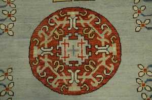 Top Grade 8x10 taille personnalisable laine nouée à la main Oushak tapis turc Design traditionnel motif abstrait colorant végétal - Product Image 5