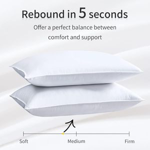 Oreiller de lit en <span class=keywords><strong>duvet</strong></span> et plumes, oreiller de luxe en plumes d'oie et <span class=keywords><strong>duvet</strong></span> avec coquille de coton, oreiller doux et de soutien pour le cou - Product Image 2