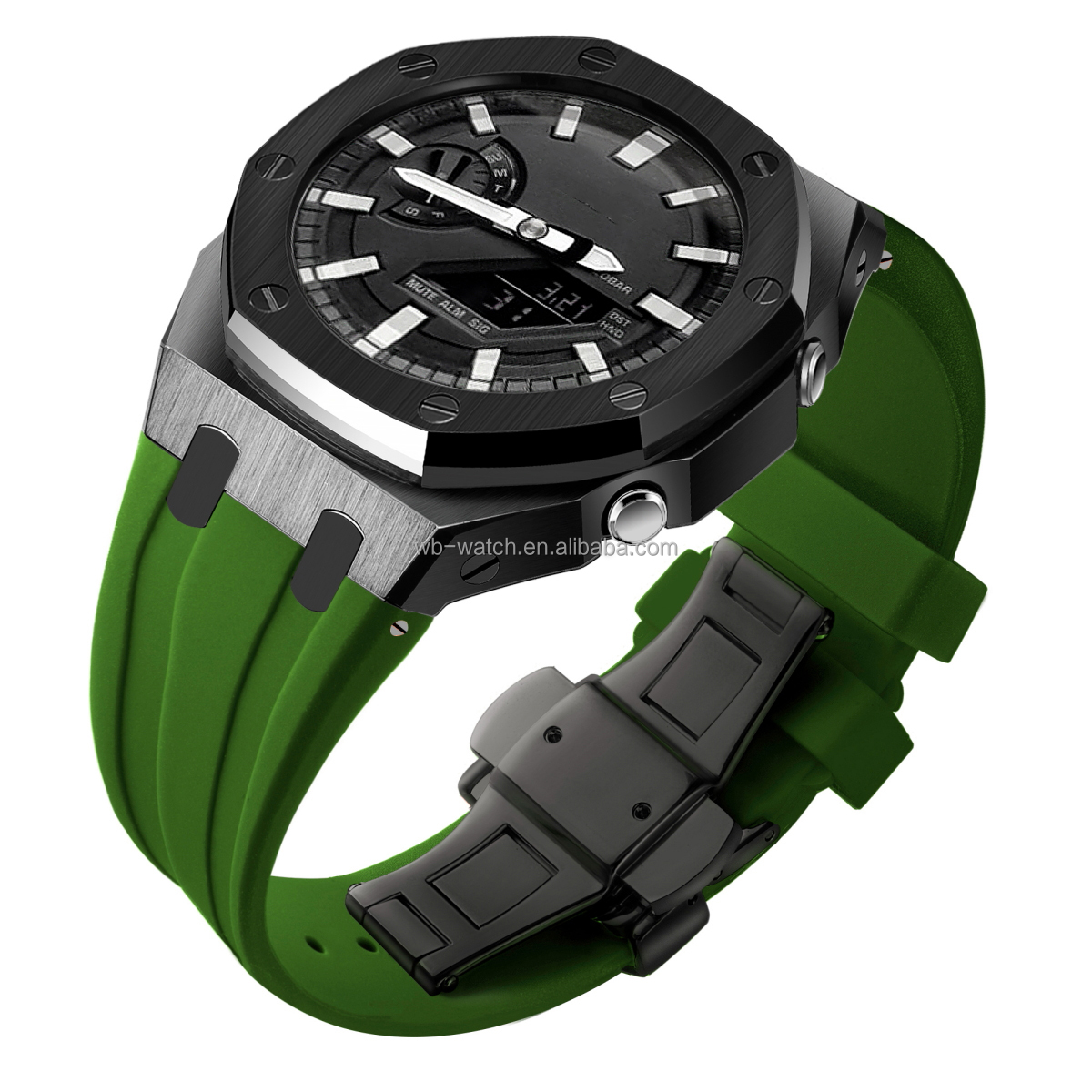 Black Case+Green Band