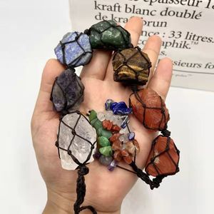 Pendentif de voiture en cristal, pierre brute, cinq couleurs, décoration suspendue pour la maison - Product Image 5