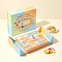 Boîte cadeau calendrier de l'avent personnalisée à double ouverture, 24 jours, boîte d'emballage compte à rebours pour enfants, boîte surprise en carton pour biscuits et bonbons