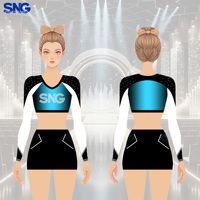 Ensemble personnalisé de débardeur et short de cheerleading pour filles, en Spandex/Polyester, imprimé par sublimation, pour l'entraînement des équipes de danse