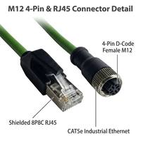 Connecteur M12 personnalisé, code D, fiche RJ45 4 broches, assemblage de câble Ethernet Profinet, IP67, PVC, double blindage, alimentation aérospatiale, cuivre DC