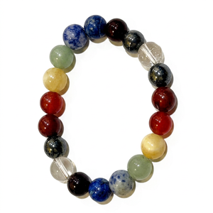 Women's Silver Agate <b>Beaded</b> <b>Bracelet</b> Ball Shape Religious Hinduism Style Engagement Wear Multicolor 10mm - Product Image 1