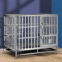 Cage pliable en acier inoxydable pour chien 95x65x79cm pour bouledogue anglais, bouledogue français, corgi