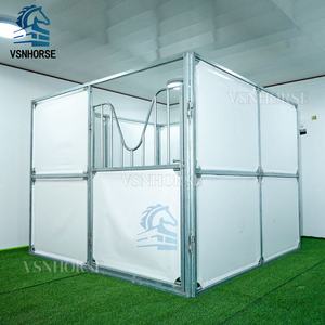 Abri d'écurie pour chevaux Portable bâche en PVC tente résistante aux intempéries écurie de cheval temporaire modulaire avec couverture de toit en tissu de vinyle - Product Image 3