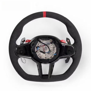 Pour <span class=keywords><strong>BMW</strong></span> Série 5 6 7 8 X2 X3 X4 X5 X6 X7 Volant sport en fibre de carbone à fond plat en cuir suédé compatible 320i M6 M5 - Product Image 4