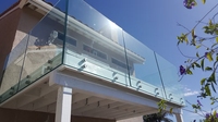 Système de balustrade en verre à entretoises en acier inoxydable 304 brossé, aspect moderne, pour villa, hôtel, appartement, escaliers, balcon, véranda