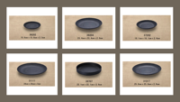 Assiettes de présentation modernes en mélamine noire, design personnalisé, durables, pour fêtes, mariages, camping d'automne