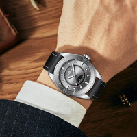 Montre pour homme en acier inoxydable de luxe, montre automatique mécanique à phases lunaires pour homme, montre de mode masculine
