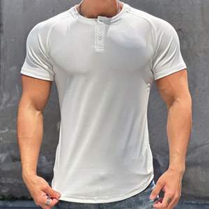 T-shirt à manches courtes pour homme, coupe ample, athlétique, avec logo personnalisé, tissu extensible, 100% coton, imprimé - Product Image 2