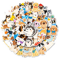 56 autocollants créatifs de style graffiti imperméables, peints à la main, motif chien de dessin animé, mignons et adorables, fabriqués en Chine pour l'exportation