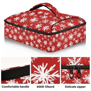 Snowflake Print Wholesale Custom Cake Pizza Thermal Insulation <b>Bag</b> Reusable Insulated <b>Cool</b> Wine Drink <b>Bag</b> - Product Image 2