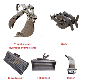 หัวคีบไฮดรอลิกสำหรับรถขุด 9 ตัน รับน้ำหนัก 420 กก. ผลิตในจีน สำหรับรถขุด Rhinoceros รวมชิ้นส่วนมอเตอร์หลัก - Product Image 4