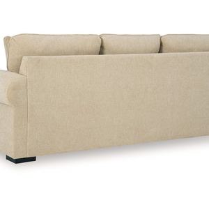 Sofá de 3 Plazas de Diseño Nórdico Tradicional con Estructura de Madera, Tapizado en Lino Beige, Brazos Enrollados y Cojines Suaves para Hoteles - Product Image 3