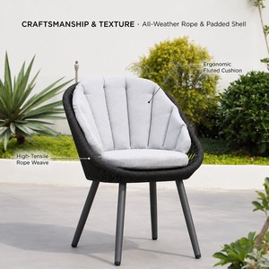 OSMEN <span class=keywords><strong>Heiber</strong></span> 7-teiliges Outdoor-Essgruppen-Set Aluminium-Tisch und 6 Seil-Stühle Moderne Terrassen- und Gartenmöbel - Product Image 5