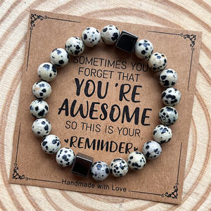 You Are Awesome Pulseras inspiradoras Cristales de confianza Pulseras de piedras de energía curativa para regalos del padre - Product Image 5