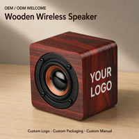 Mini enceinte sans fil en bois de chêne, portable, 800 mAh, 0-5 W, pour la décoration de jardin et de patio, et cadeau pour la fête des pères et les anniversaires