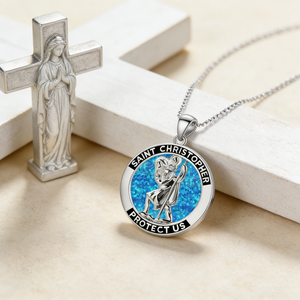 Pendentif rond style Ins, pendentif collier Mary <span class=keywords><strong>Jane</strong></span> bleu australien, accessoires en gros - Product Image 2