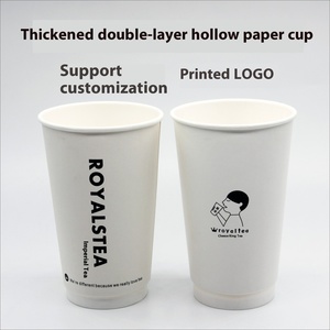 ถ้วยกระดาษหนาสองชั้นแบบใช้แล้วทิ้งสำหรับกาแฟ/ชานมวัสดุคราฟท์ปั๊มเครื่องดื่มร้อนปั๊มขึ้นรูปเอง - Product Image 2